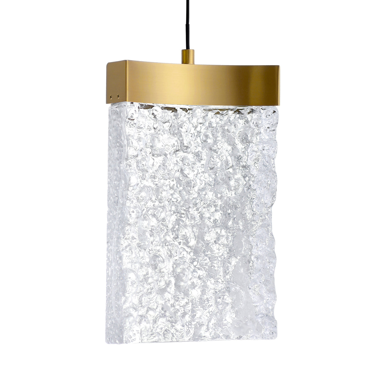 Lava Integrated LED 48in Brass Chandelier with Handcrafted Glass