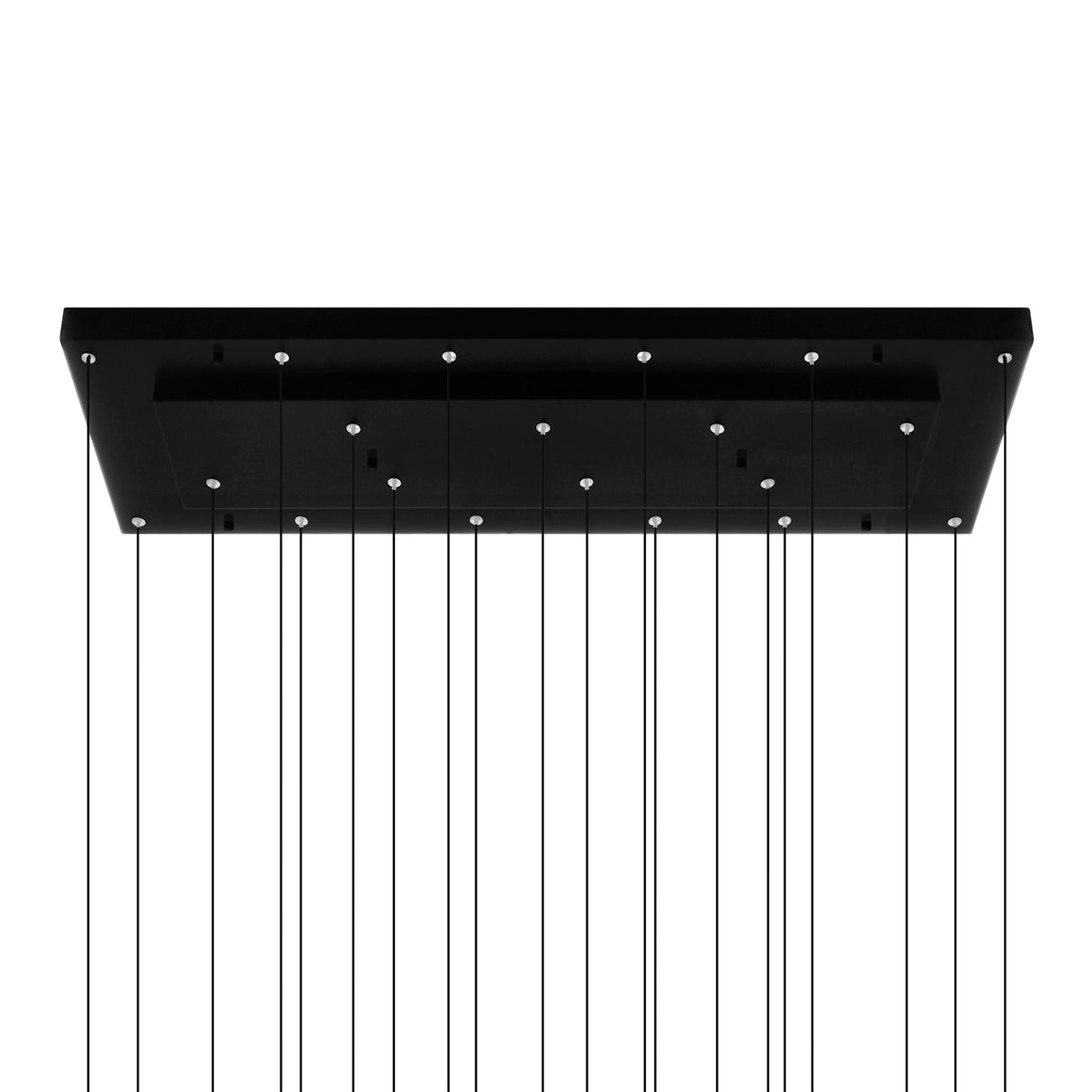Stagger Integrated LED 48in Black Chandelier with Handcrafted Glass
