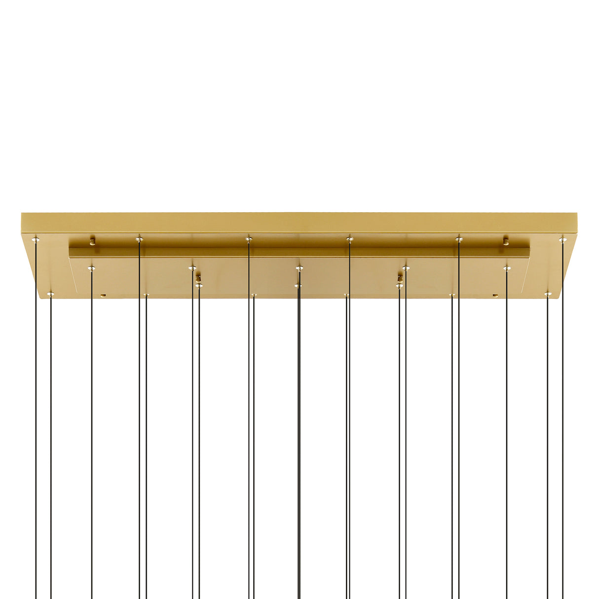 Stagger Integrated LED 48in Brass Chandelier with Handcrafted Glass