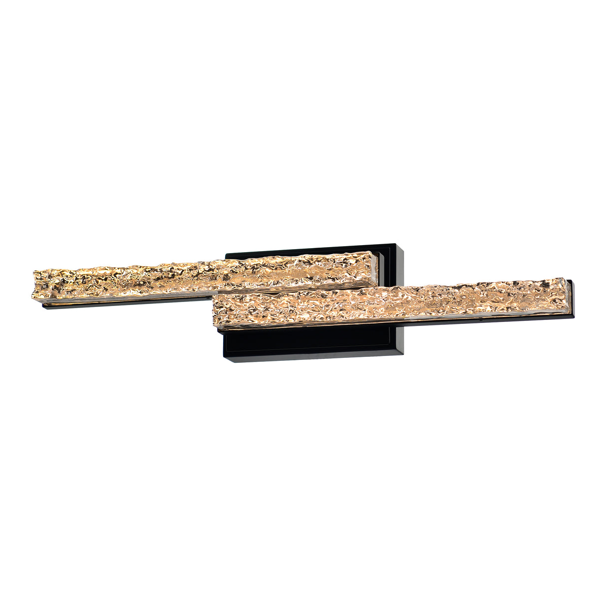 Stagger Integrated LED 24in Black Vanity Light with Handcrafted Glass