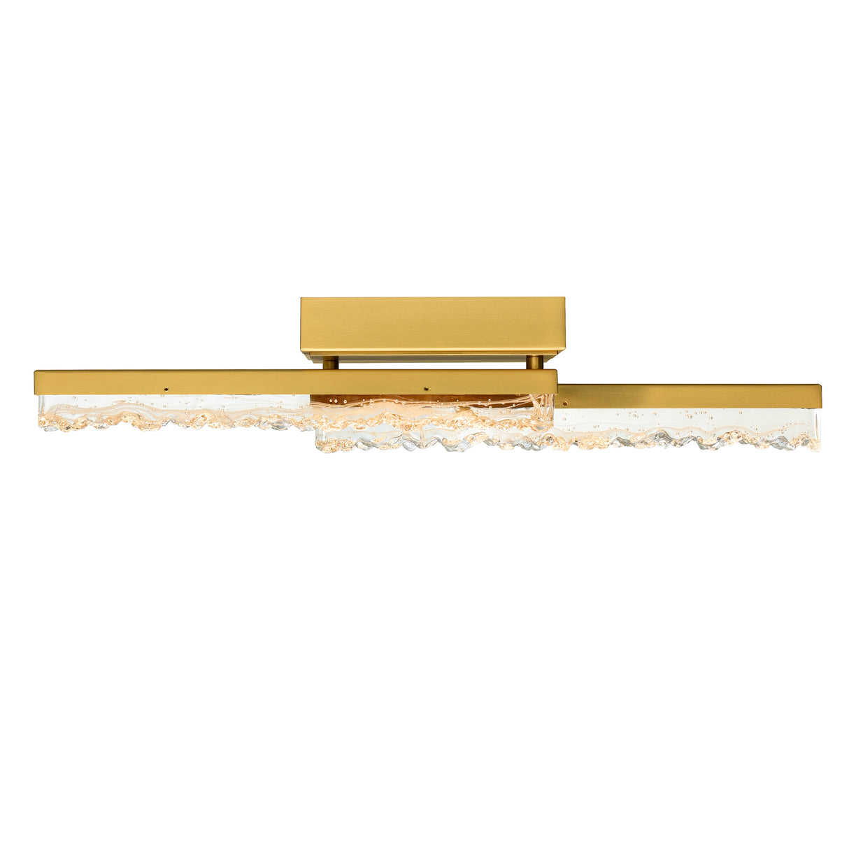 Stagger Integrated LED 24in Brass Vanity Light with Handcrafted Glass