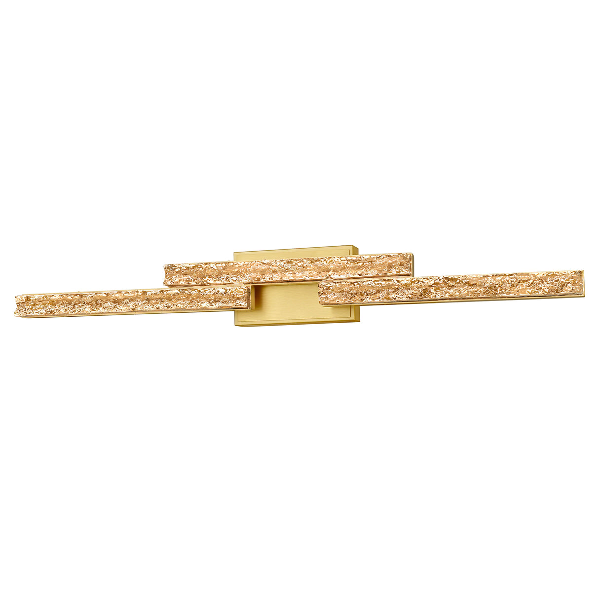 Stagger Integrated LED 36in Brass Vanity Light with Handcrafted Glass