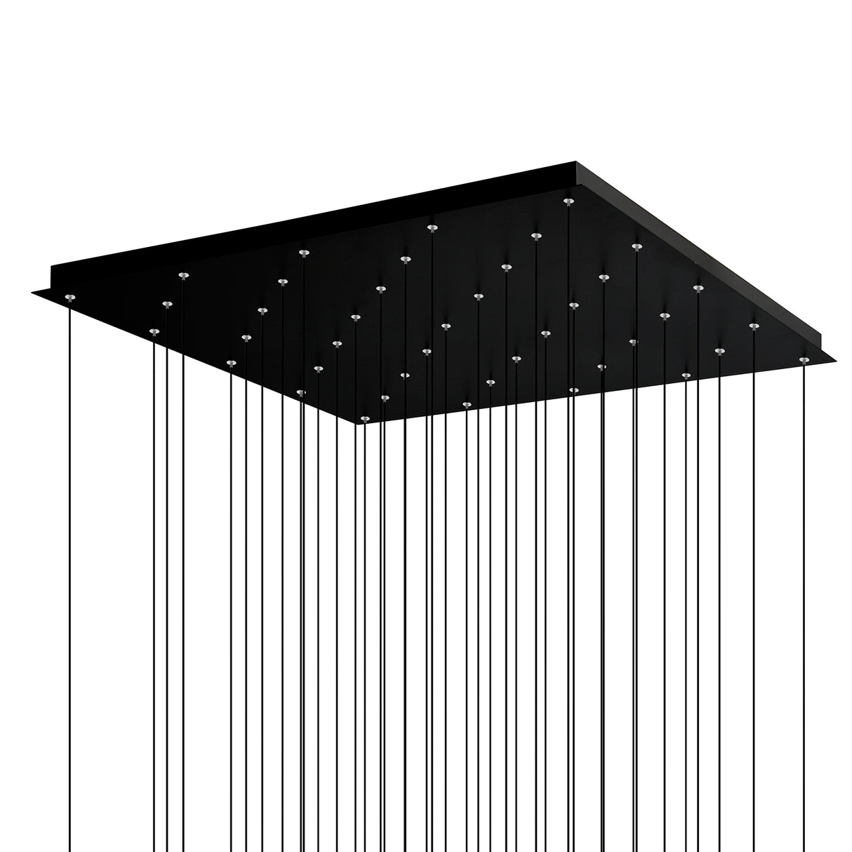 Greta Integrated LED 36in Black Chandelier with Handcrafted Glass