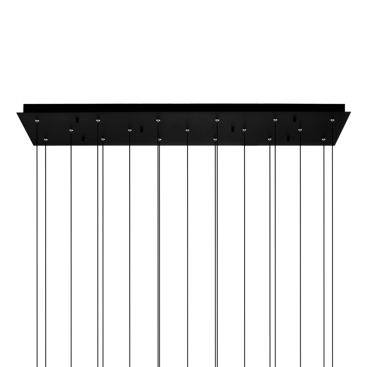 Greta Integrated LED 48in Black Chandelier with Handcrafted Glass