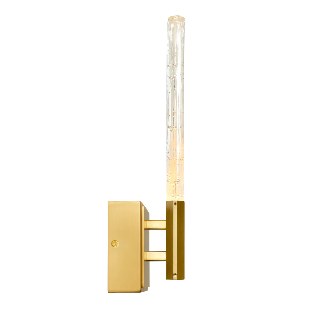 Greta Integrated LED 5in Brass Wall Light with Handcrafted Glass