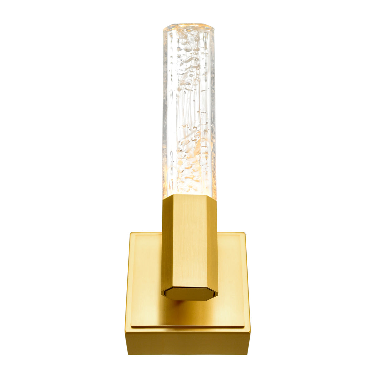Greta Integrated LED 5in Brass Wall Light with Handcrafted Glass