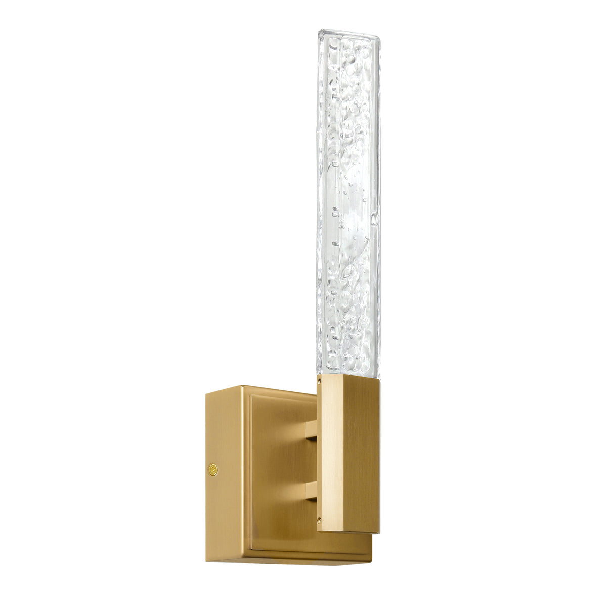 Greta Integrated LED 5in Brass Wall Light with Handcrafted Glass