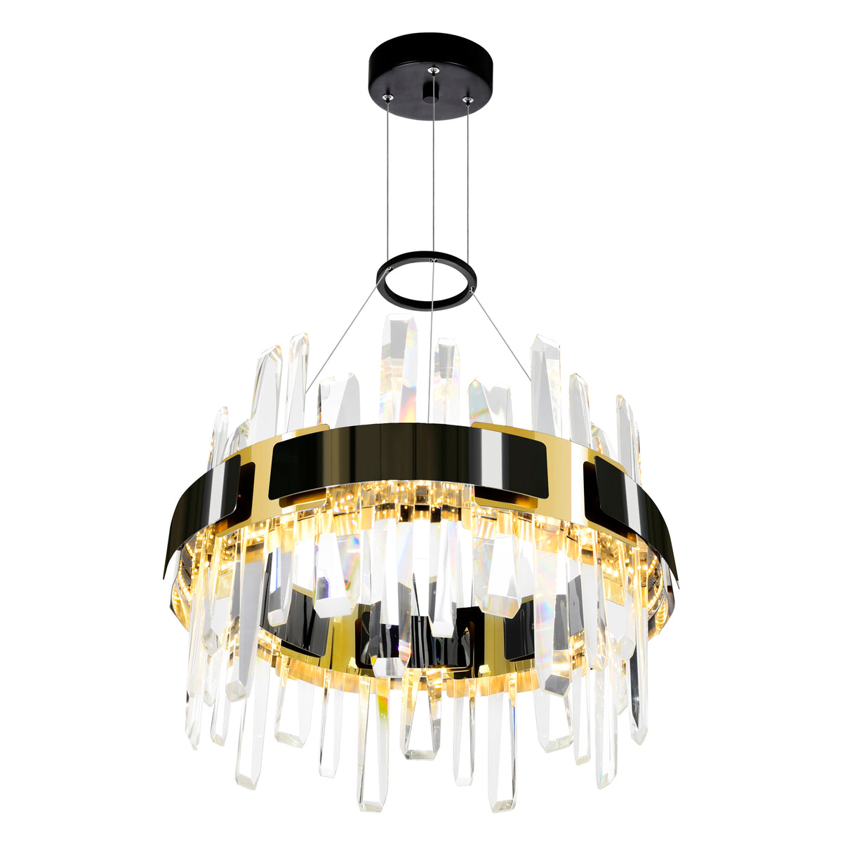 Aya Integrated LED 18in Pearl Black Chandelier