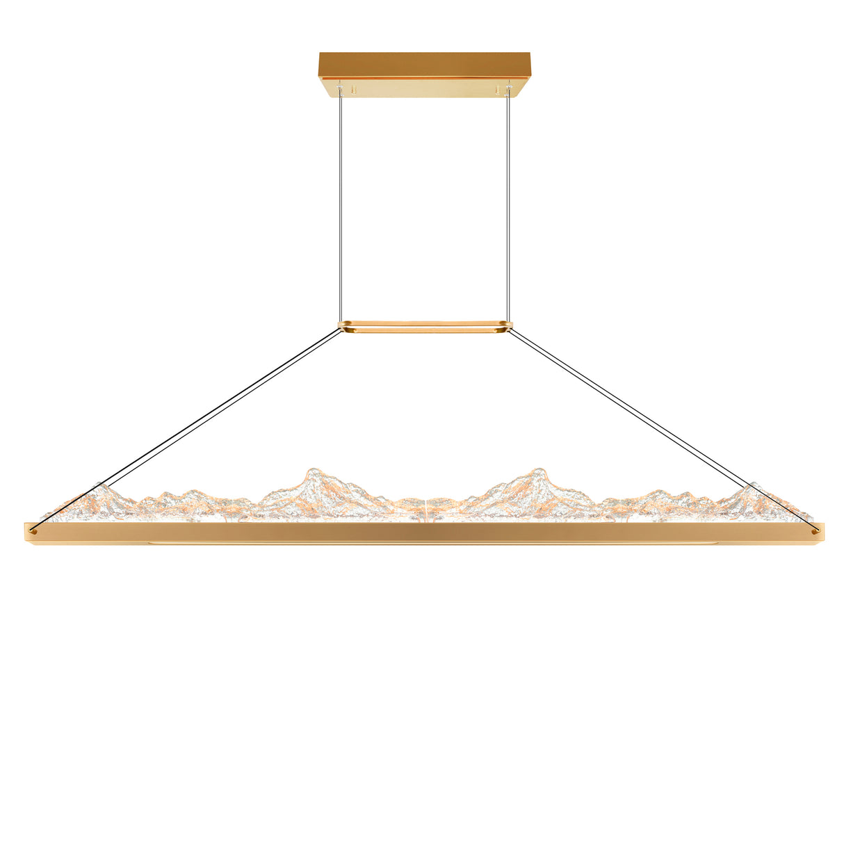 Himalayas Integrated LED 48in Brass Chandelier with Handcrafted Glass