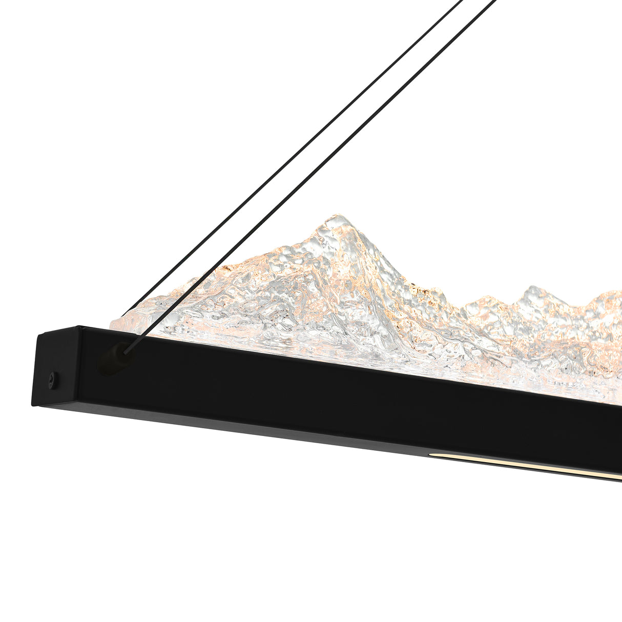 Himalayas Integrated LED 62in Black Chandelier with Handcrafted Glass