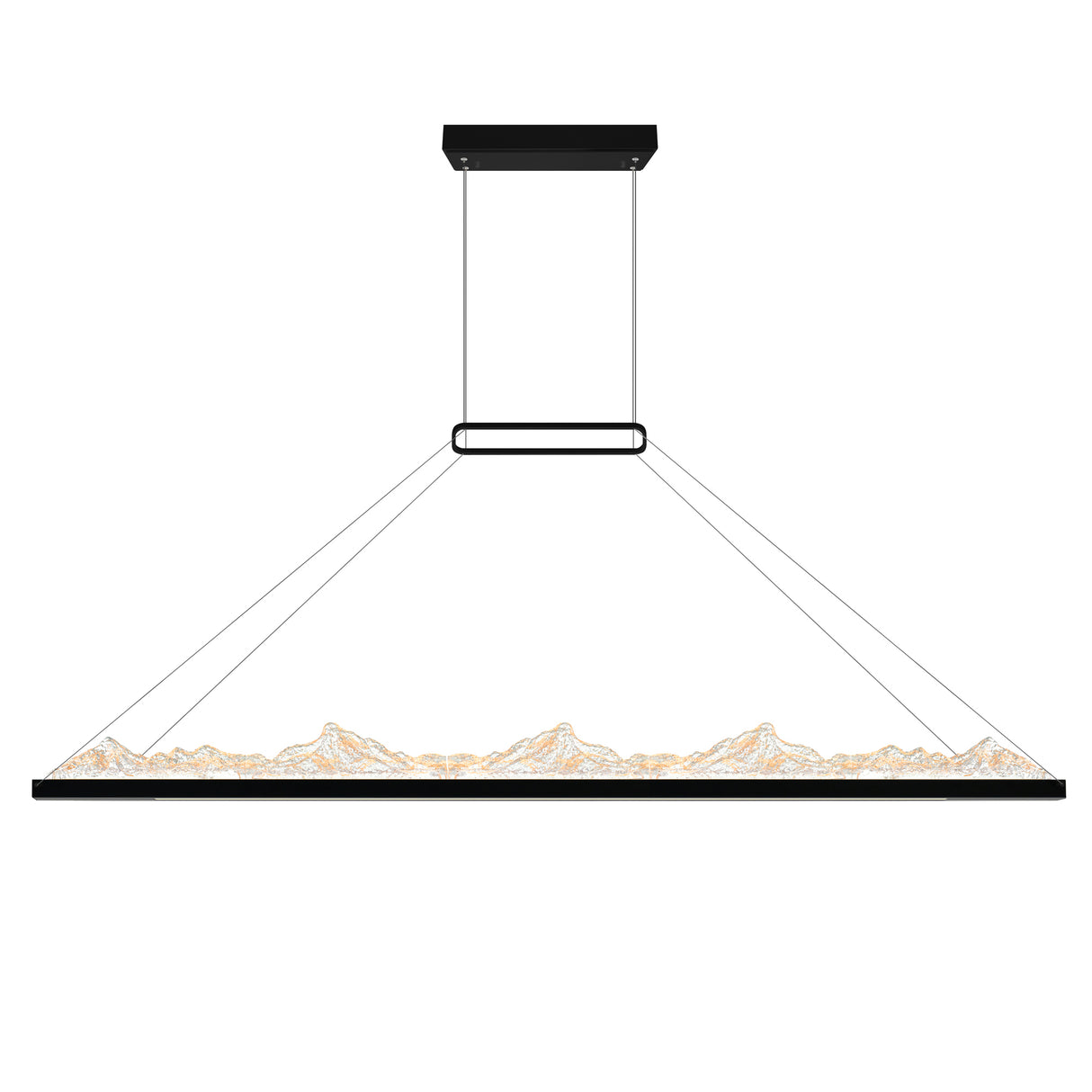 Himalayas Integrated LED 62in Black Chandelier with Handcrafted Glass