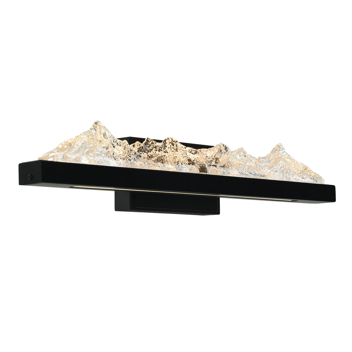 Himalayas Integrated LED 26in Black Vanity Light with Handcrafted Glass