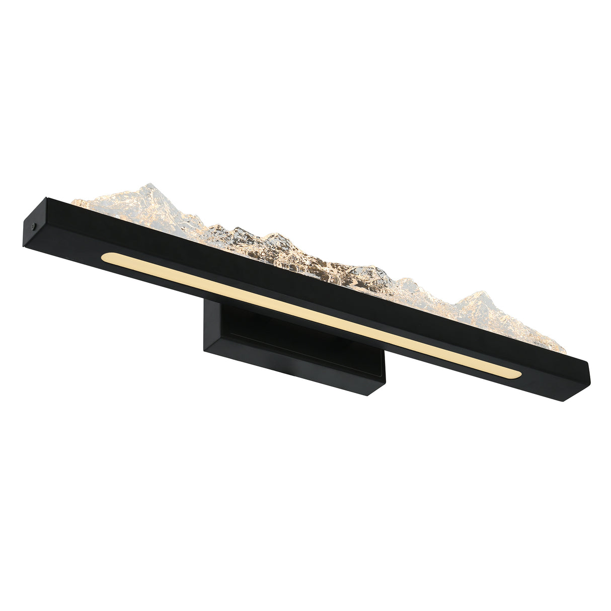 Himalayas Integrated LED 26in Black Vanity Light with Handcrafted Glass