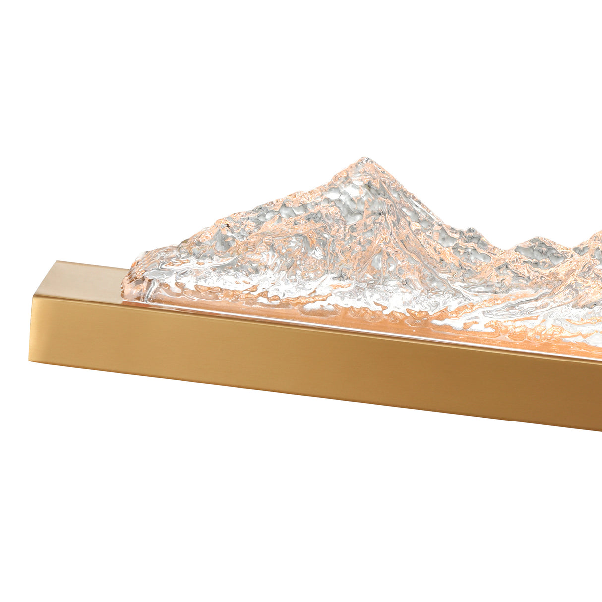 Himalayas Integrated LED 36in Brass Vanity Light with Handcrafted Glass