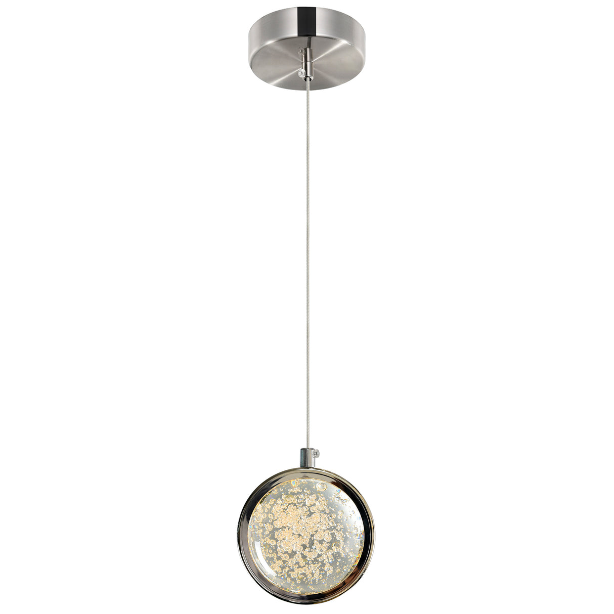 Salvador Integrated LED 4in Polished Nickel Pendant