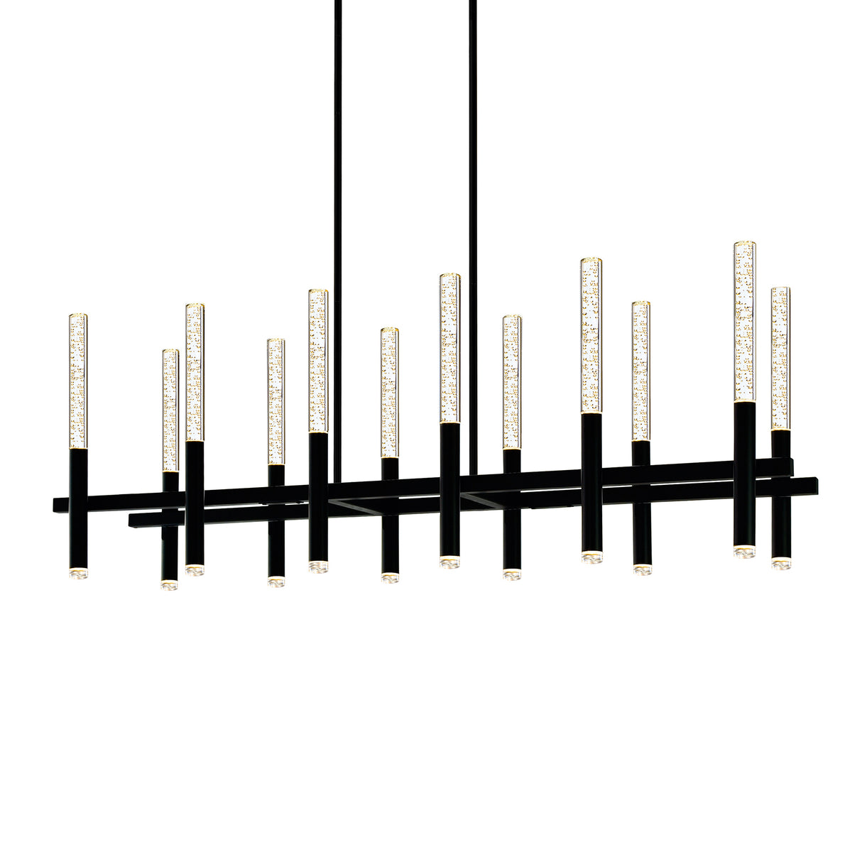 Dragonswatch Integrated LED 48in 12 Pendant Black Chandelier