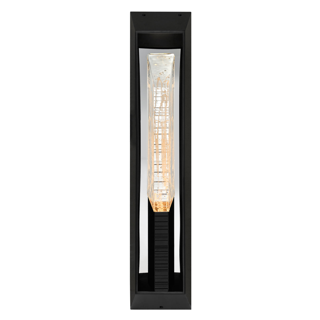 Petra Integrated LED 29in Sand Black Outdoor Wall Light with Handcrafted Glass