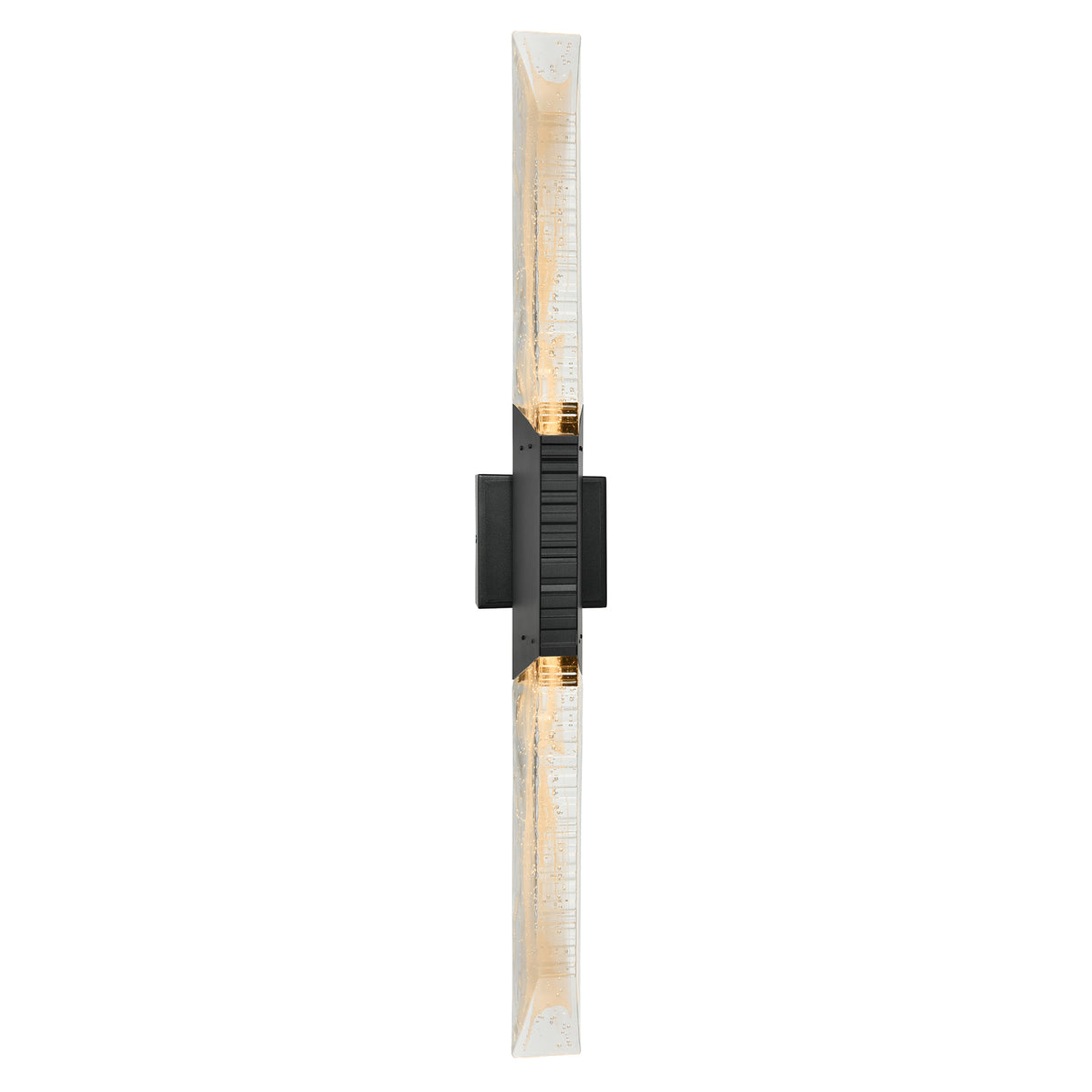 Petra Integrated LED 36in Sand Black Indoor-Outdoor Wall Light with Handcrafted Glass