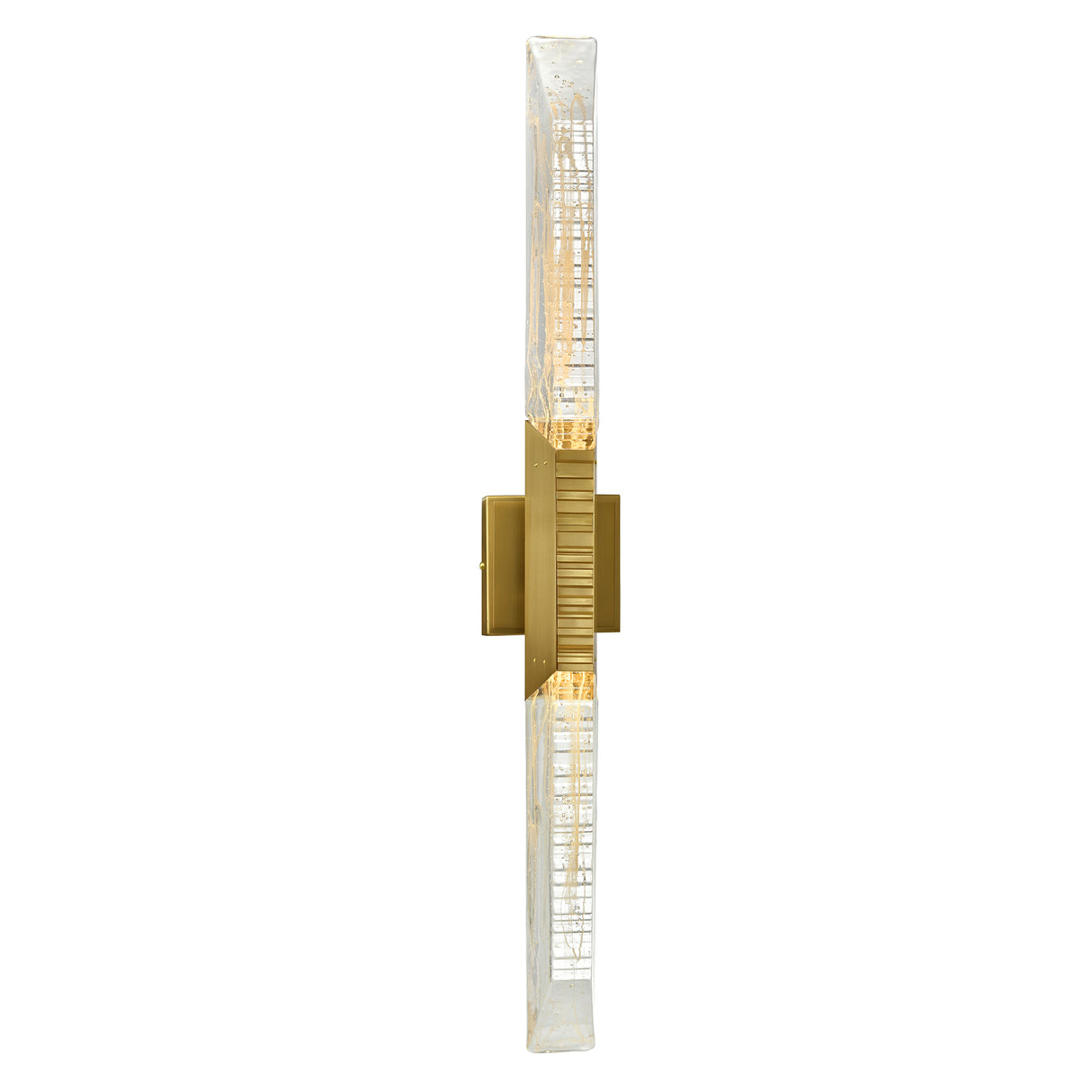 Petra Integrated LED 36in Brass Vanity Light with Handcrafted Glass