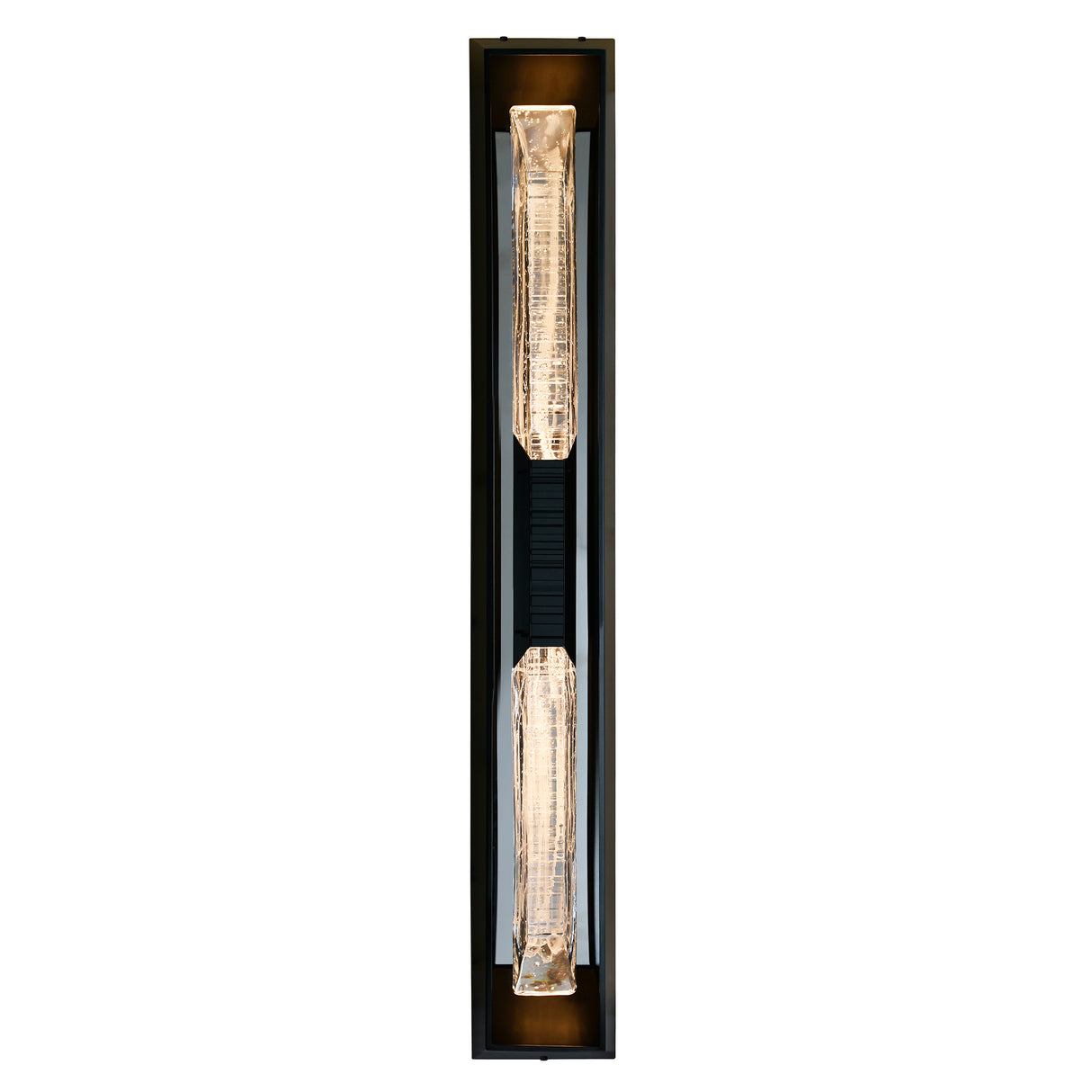 Petra Integrated LED 44in Sand Black Outdoor Wall Light with Handcrafted Glass