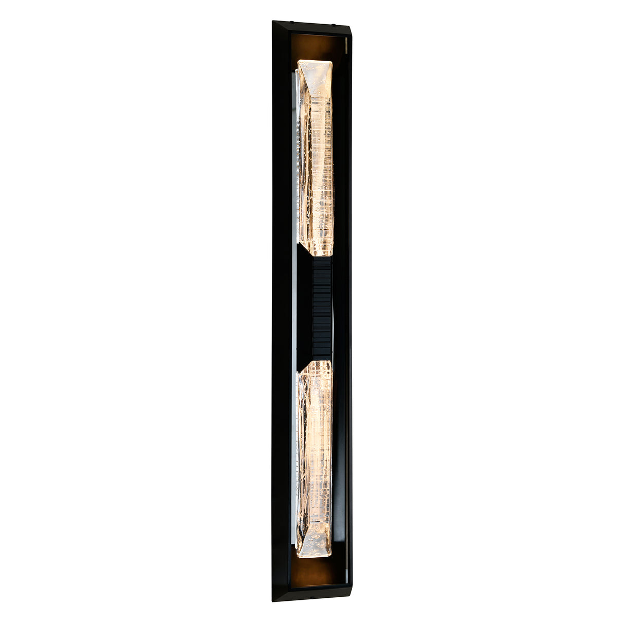 Petra Integrated LED 44in Sand Black Outdoor Wall Light with Handcrafted Glass
