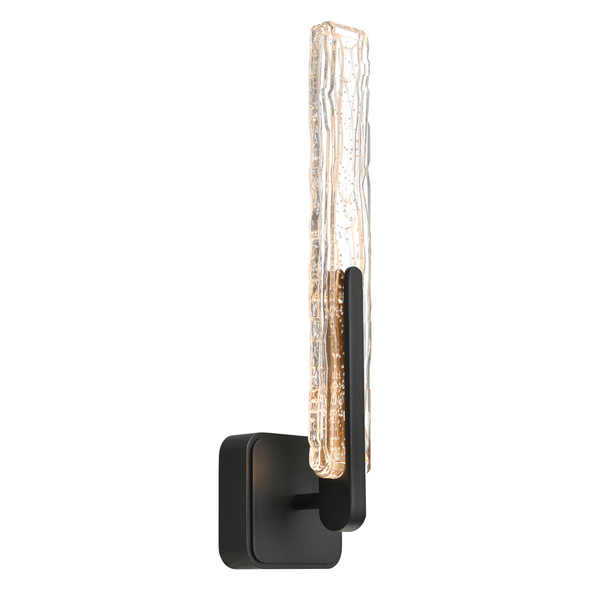 Curva Integrated LED 19in Sand Black Indoor-Outdoor Wall Light with Handcrafted Glass