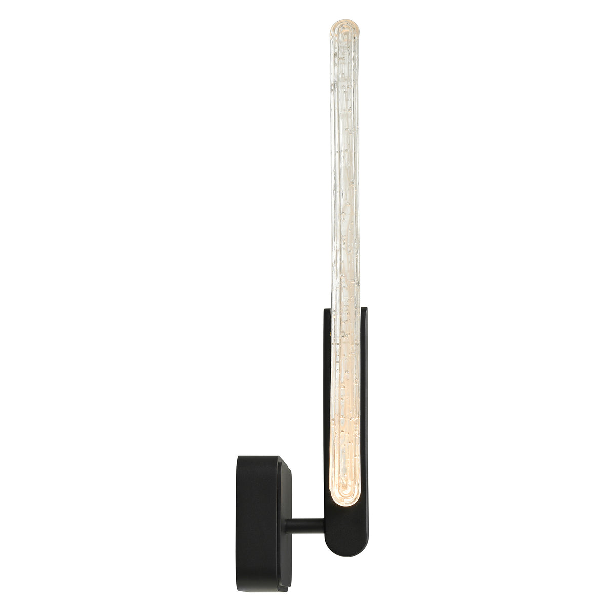Curva Integrated LED 19in Sand Black Indoor-Outdoor Wall Light with Handcrafted Glass
