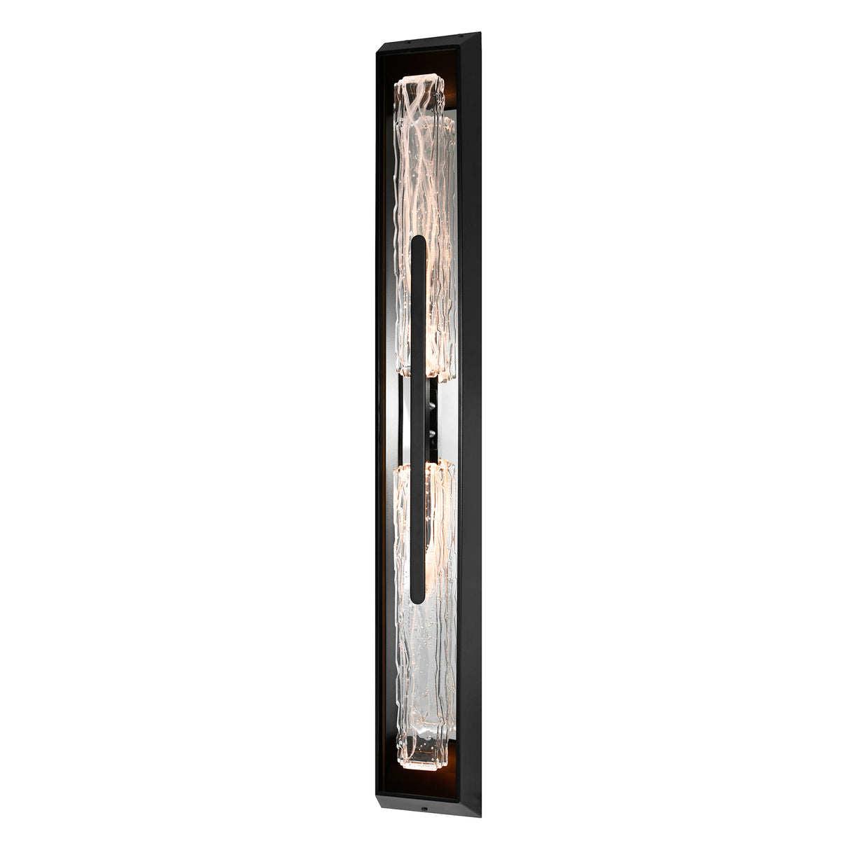 Curva Integrated LED 44in Sand Black Outdoor Wall Light with Handcrafted Glass