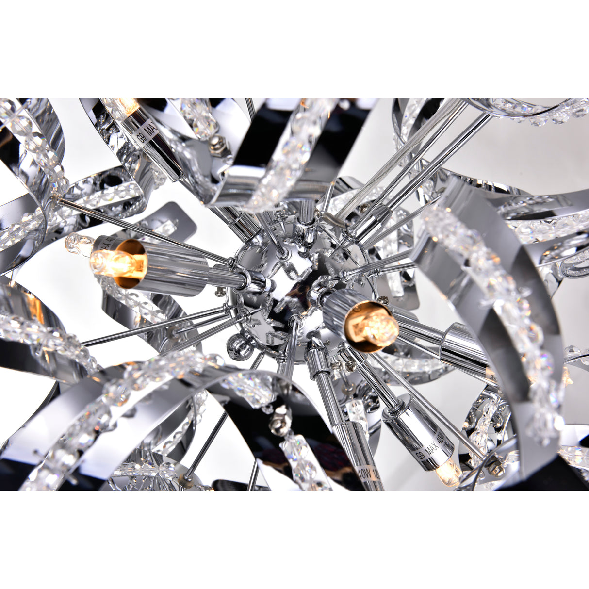 Swivel 12 Light 19in Chrome Chandelier