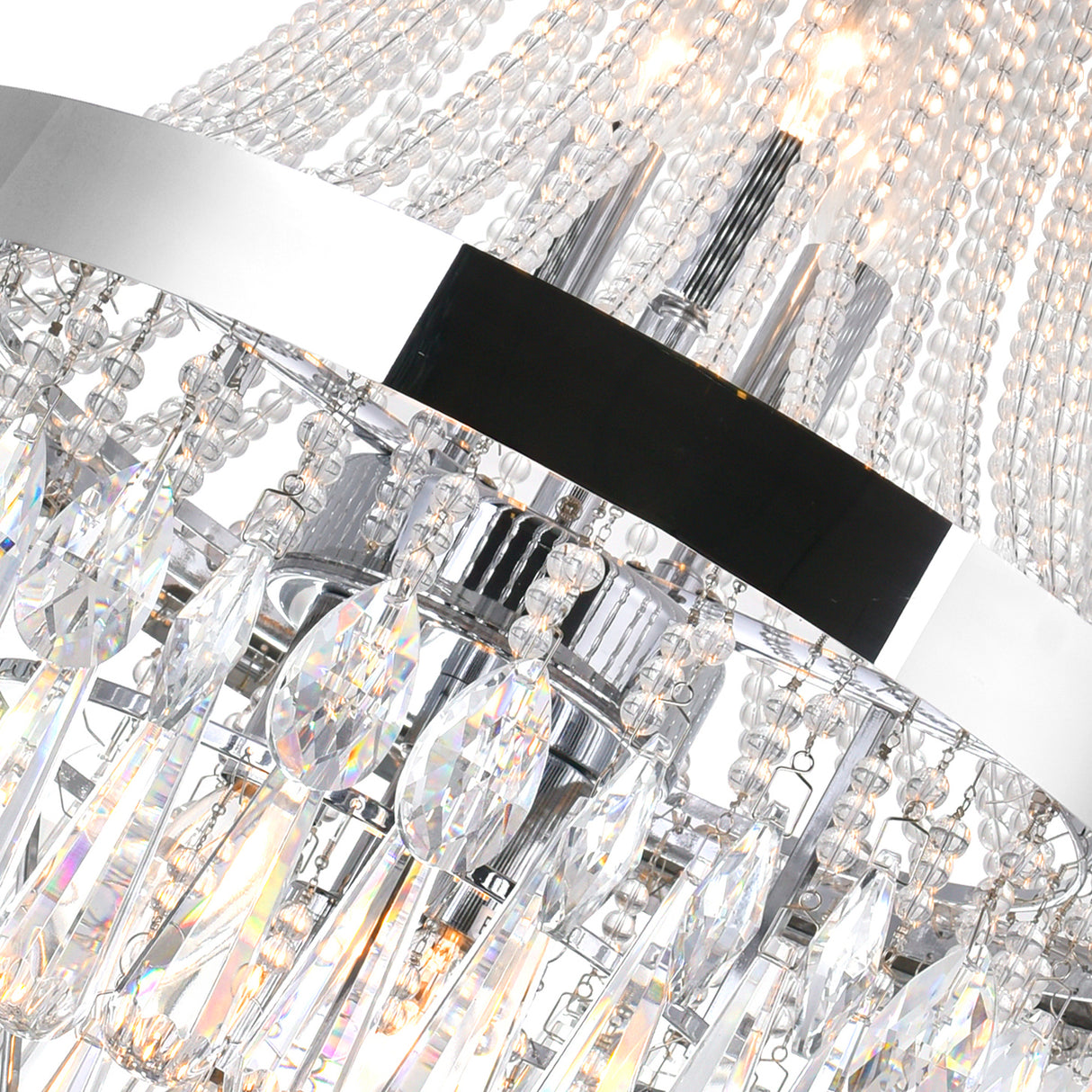 Vast 13 Light Down Chandelier With Chrome Finish