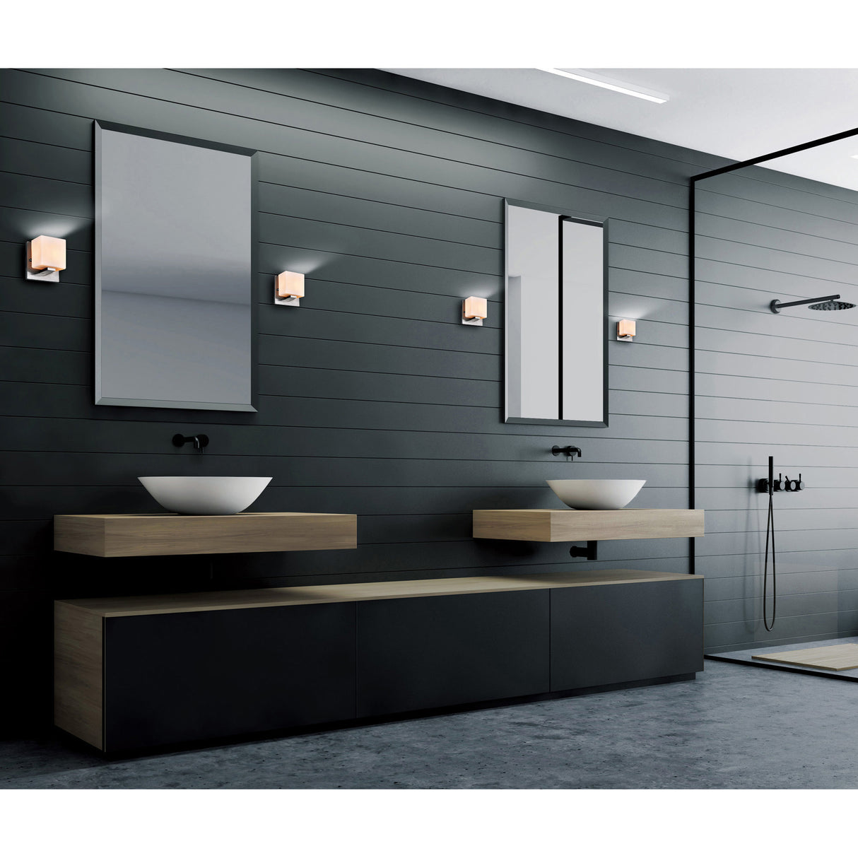 Cristini 1 Light Satin Nickel Bathroom Sconce