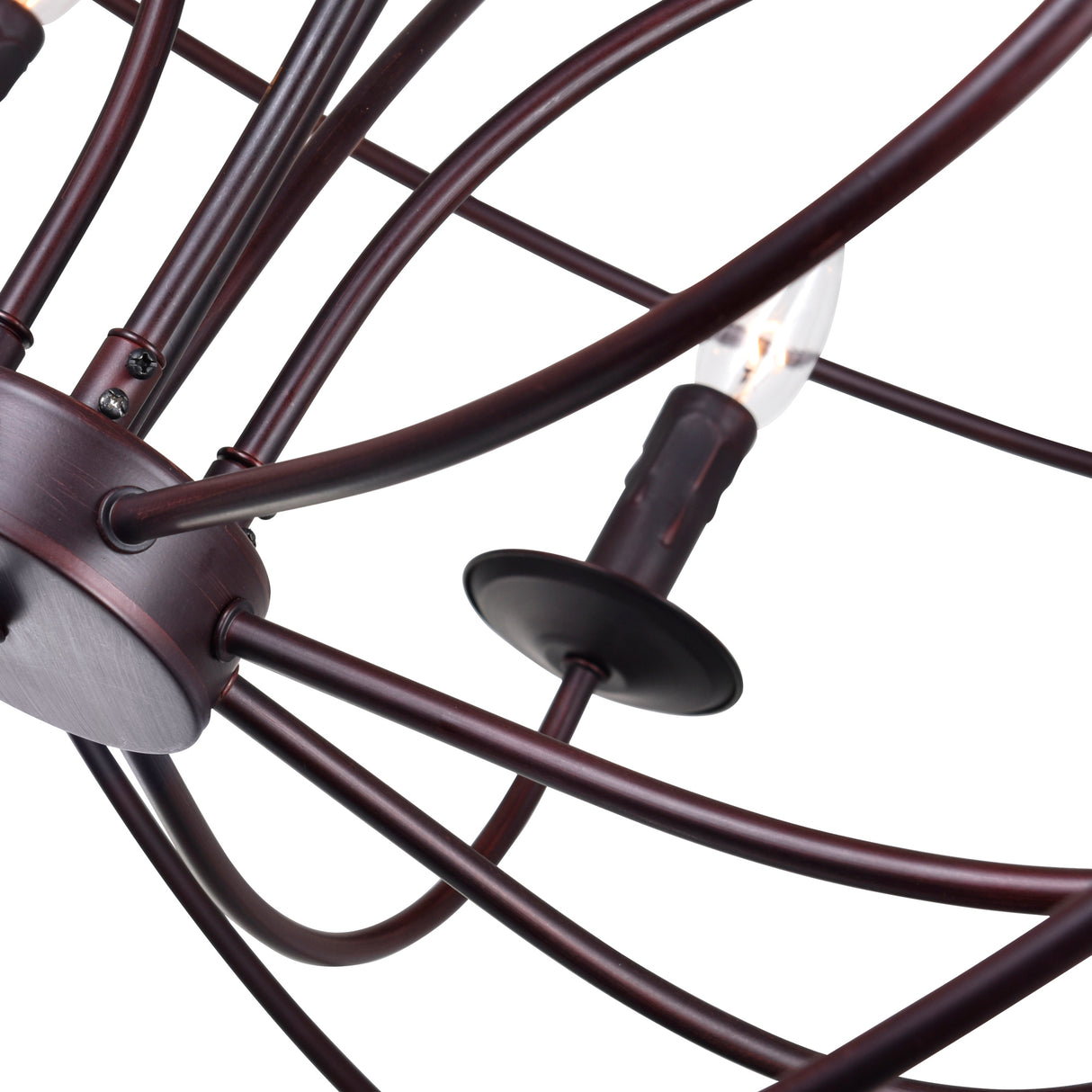Arza 6 Light Up Chandelier With Brown Finish