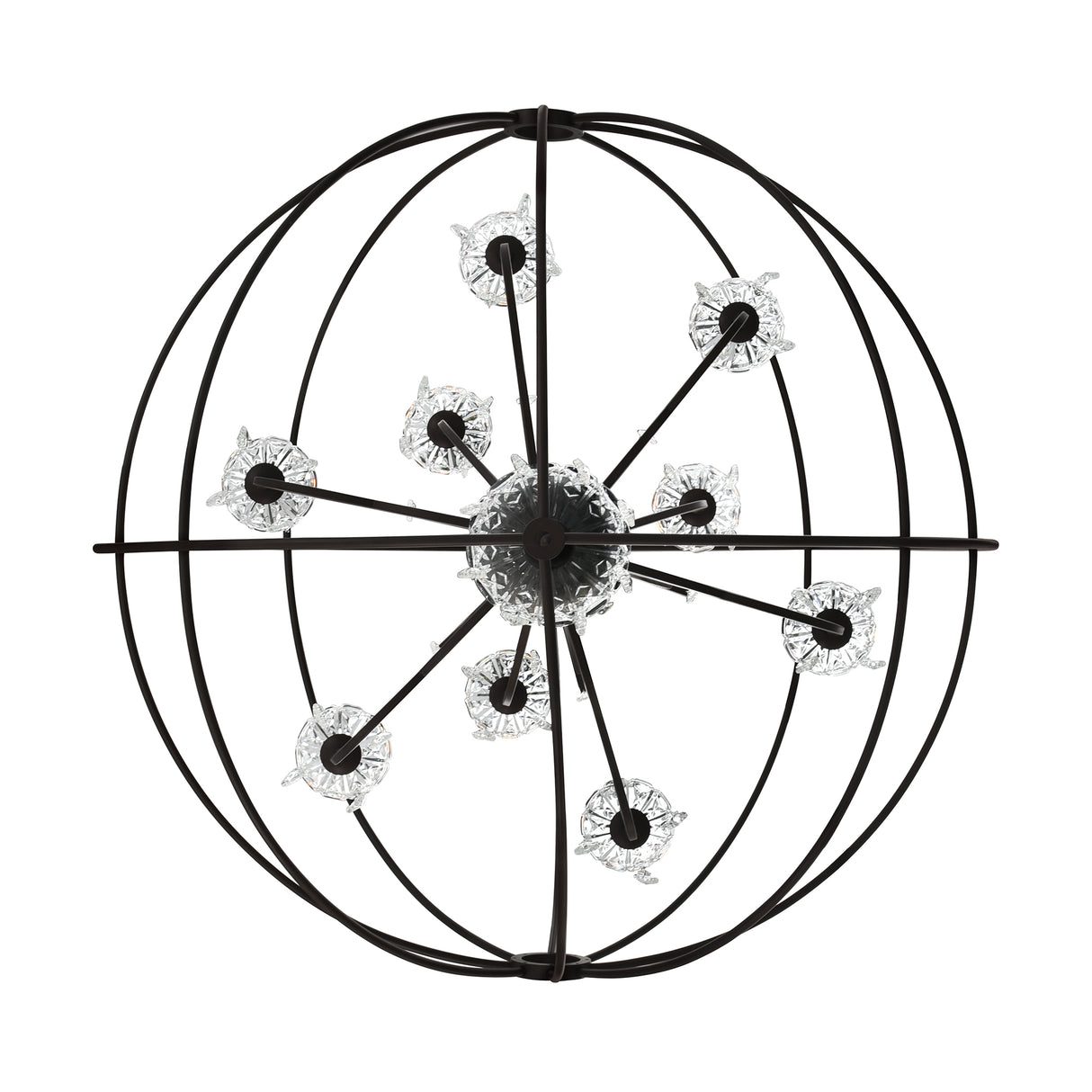Campechia 9 Light Up Chandelier With Brown Finish