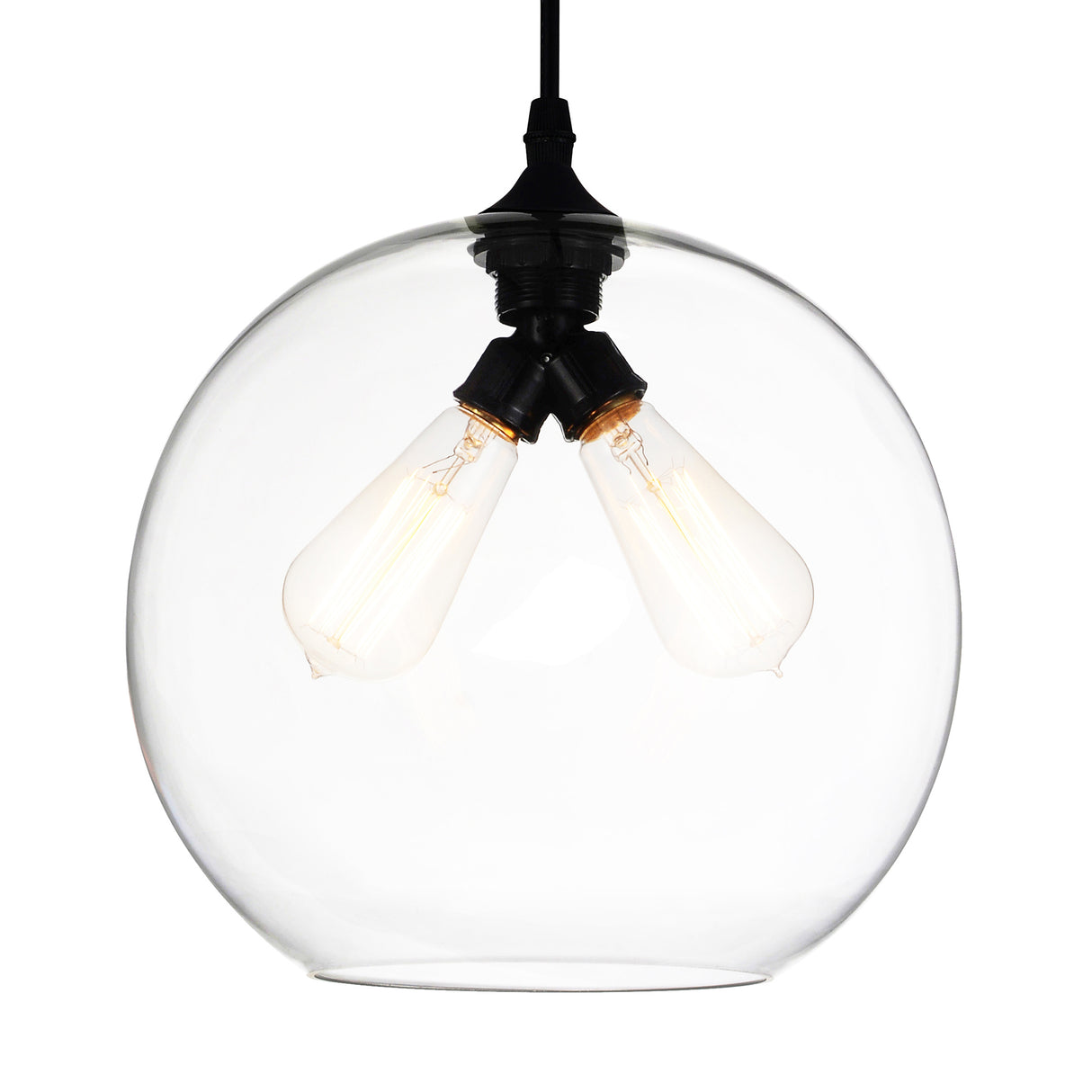 Glass 2 Light 12in Clear Down Mini Pendant