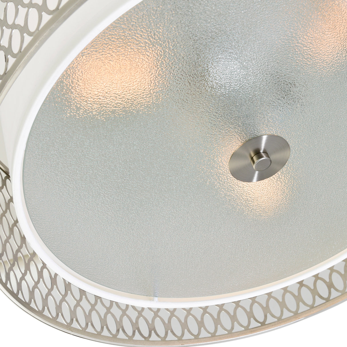 Mikayla 3 Light 17in Satin Nickel Drum Shade Chandelier