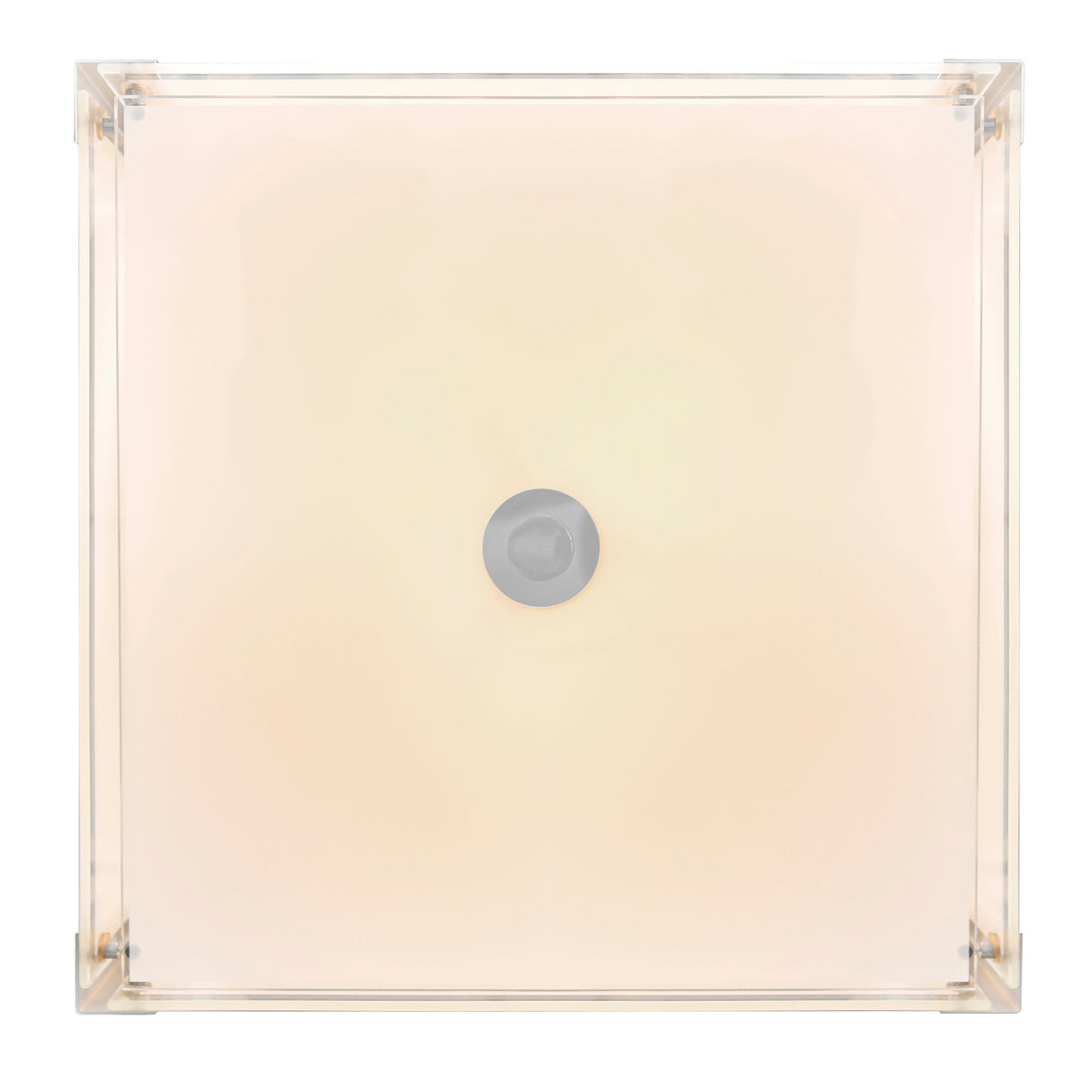 Lucie 3 Light 14in Chrome Square Drum Shade Flush Mount
