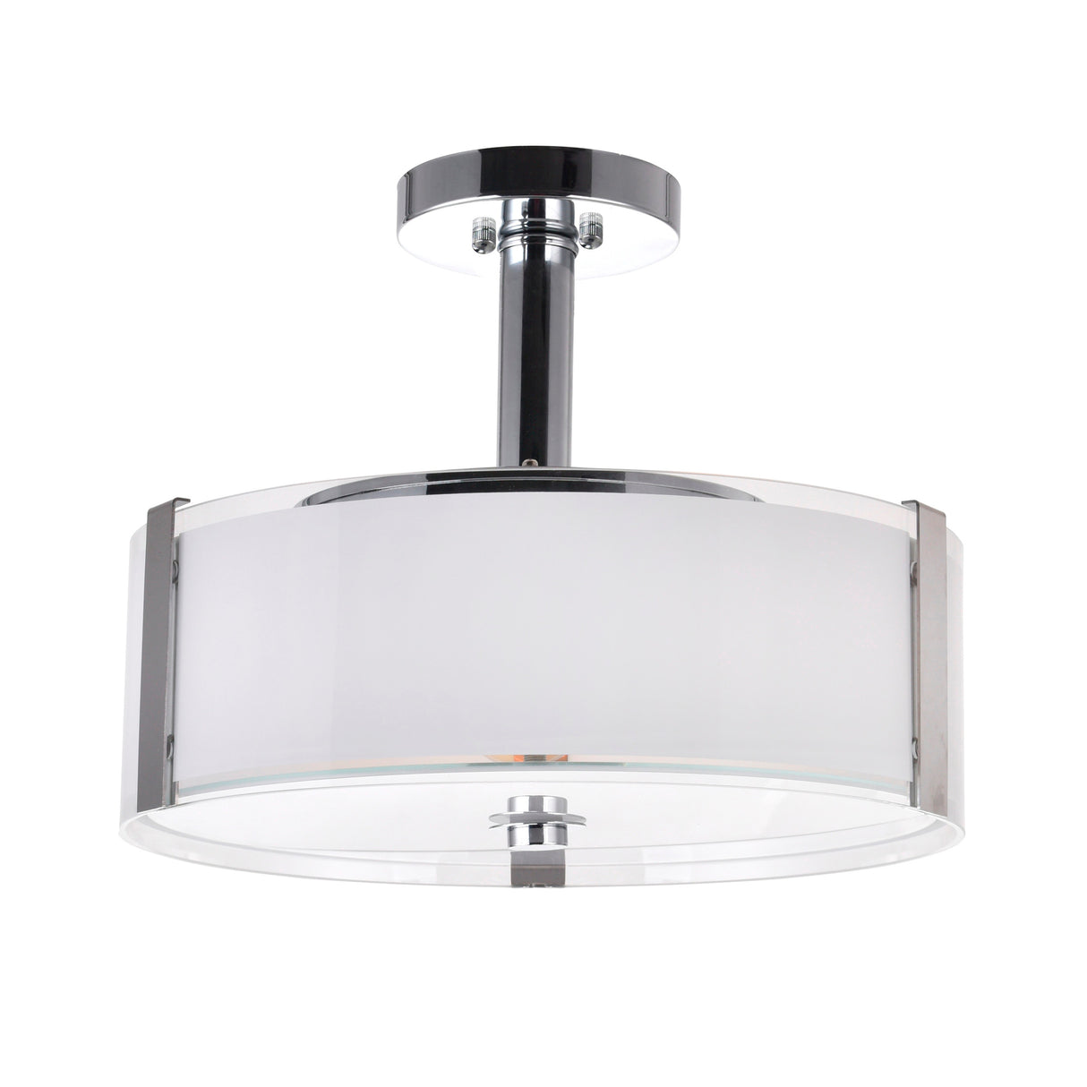 Lucie 4 Light 17in Chrome Round Drum Shade Flush Mount