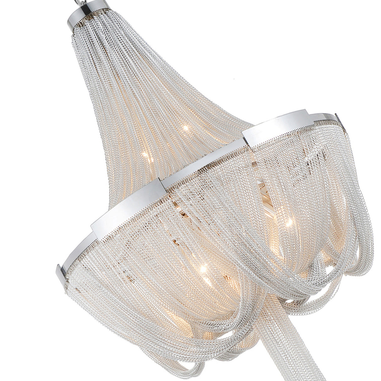 Enchanted 6 Light Down Chandelier With Chrome Finish