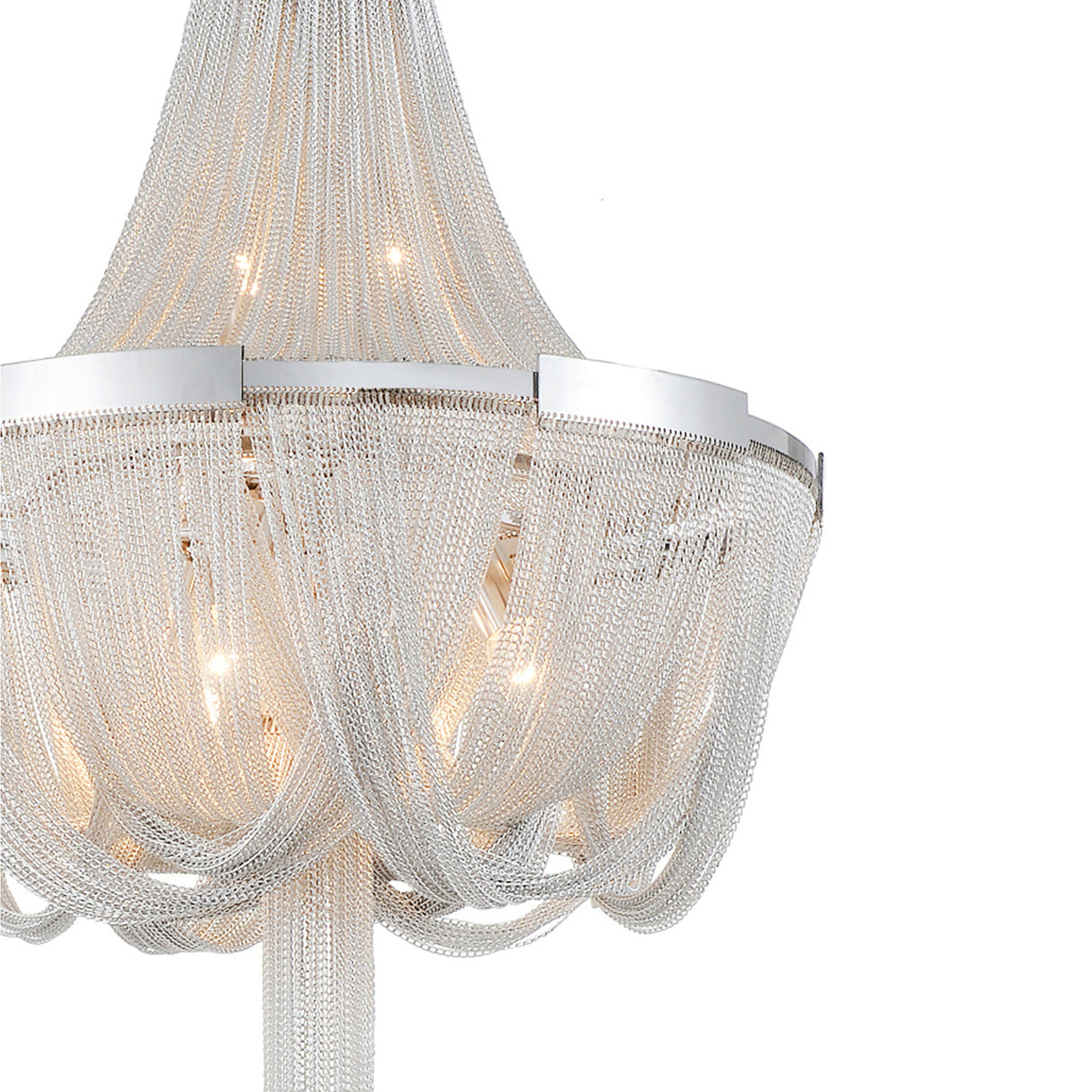 Enchanted 6 Light Down Chandelier With Chrome Finish