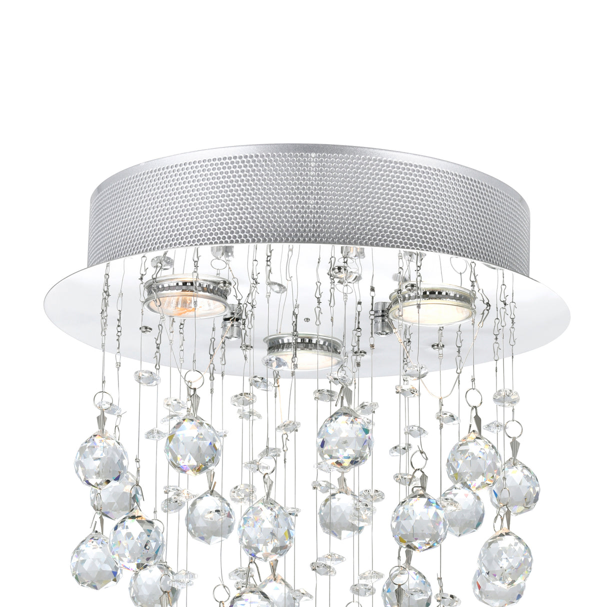 Rain Drop 3 Light 12in Chrome Chandelier