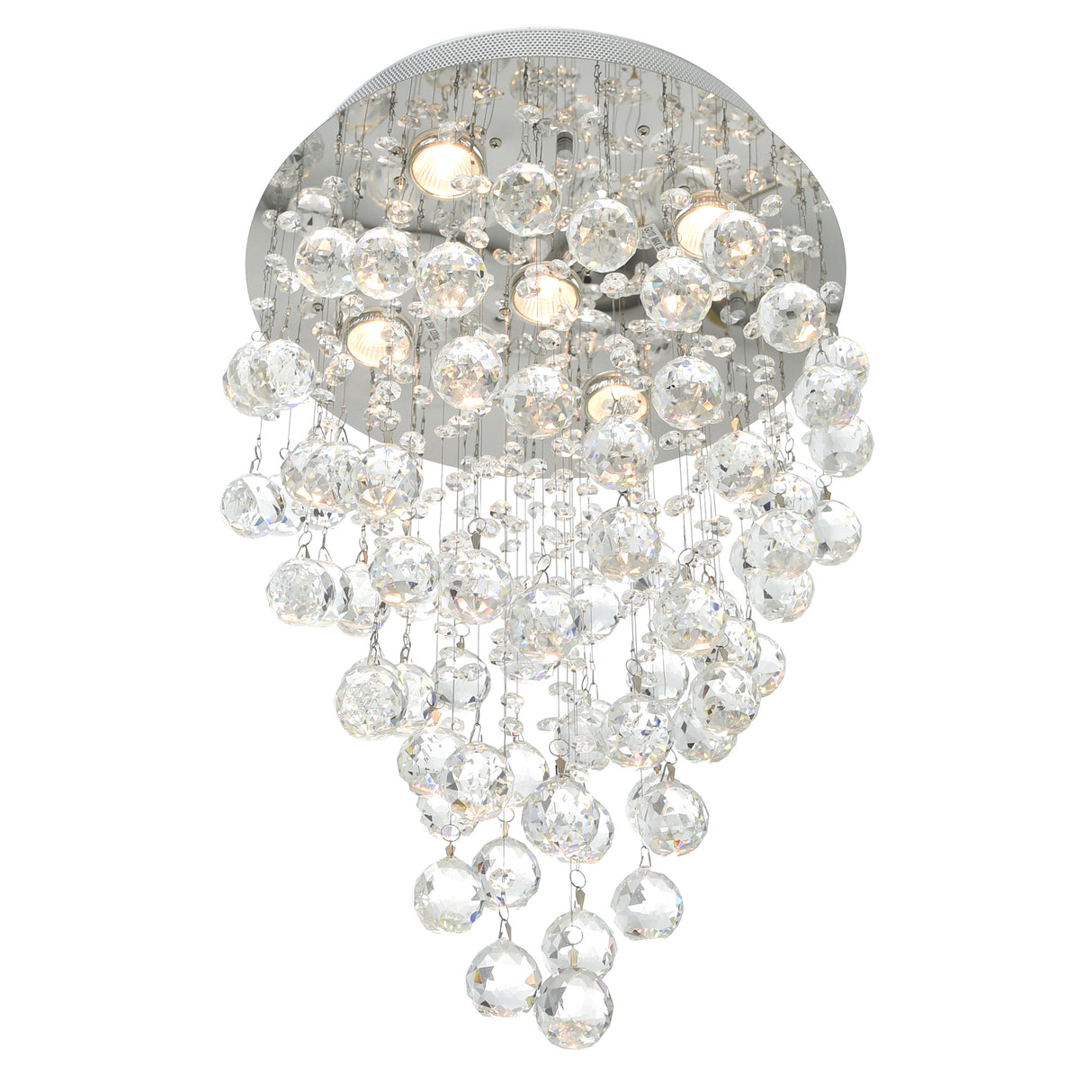 Rain Drop 5 Light 16in Chrome Chandelier