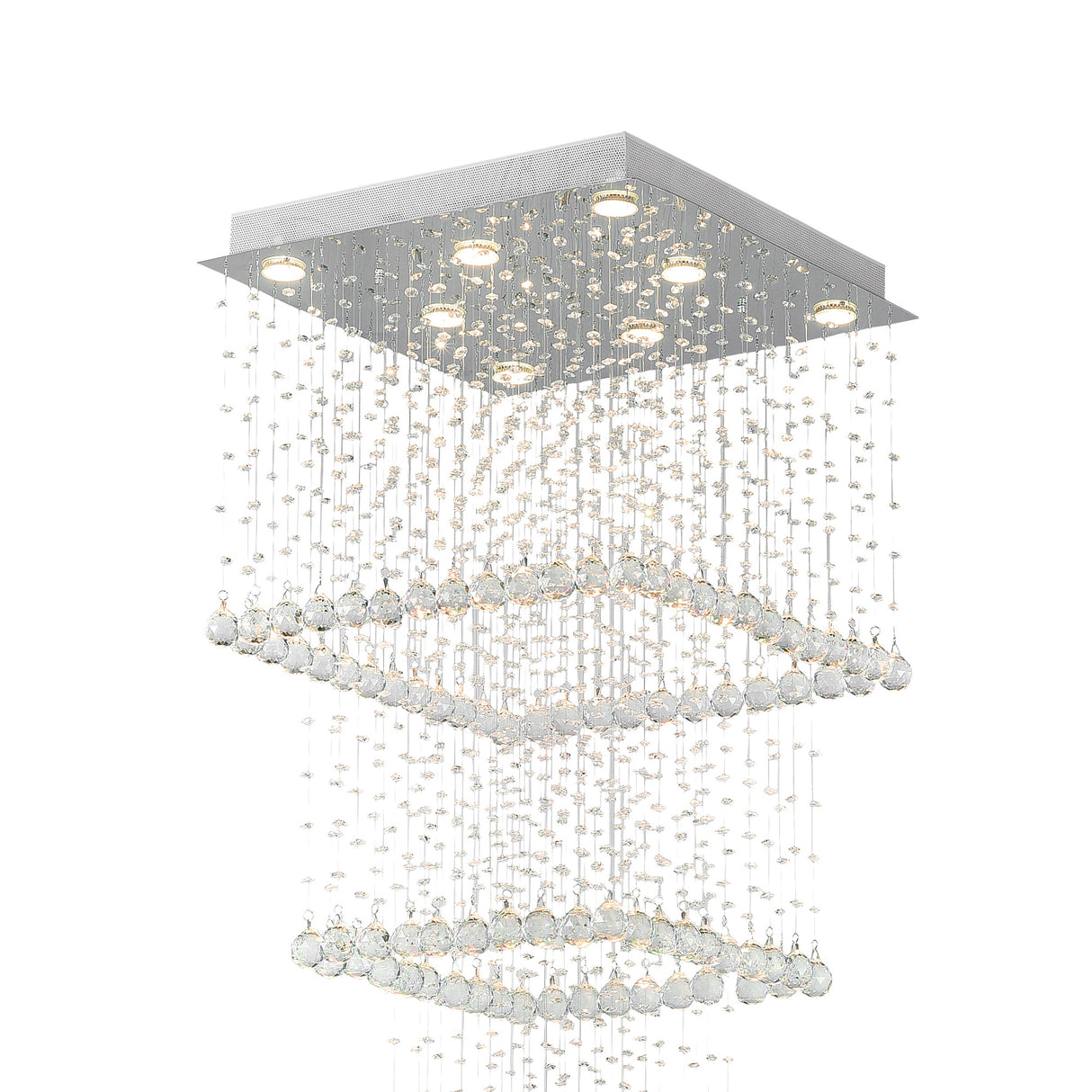Square 8 Light Chandelier With Chrome Finish