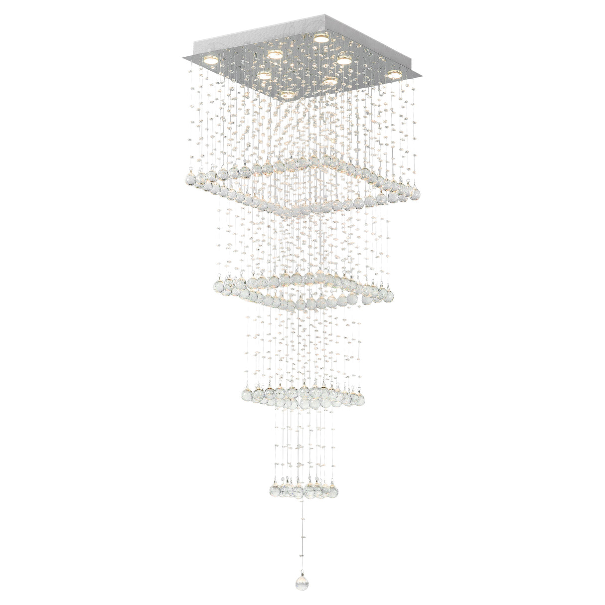 Square 8 Light Chandelier With Chrome Finish