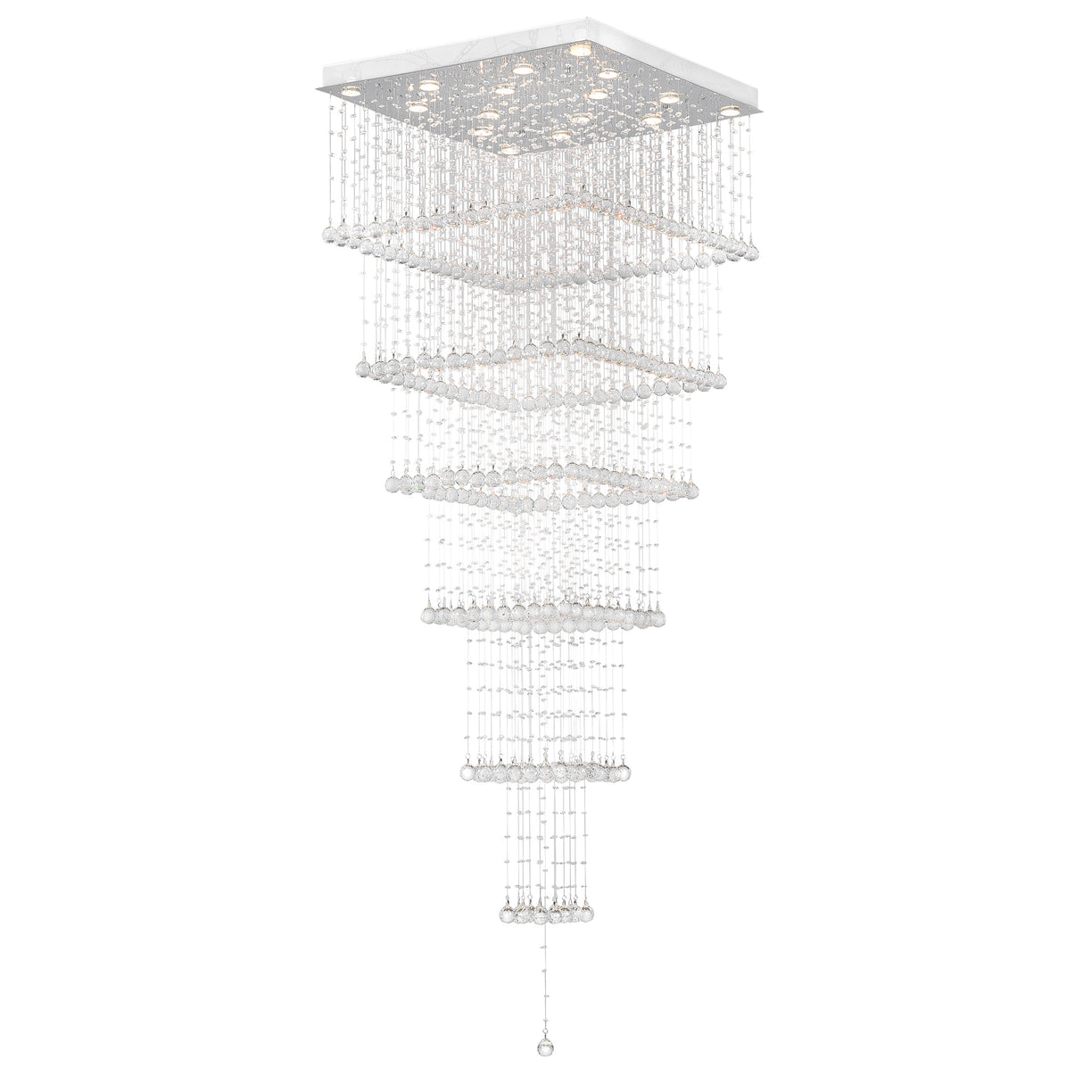 Square 16 Light Chandelier With Chrome Finish