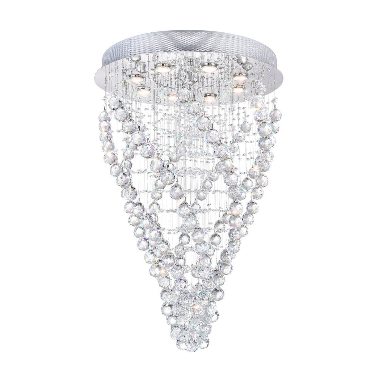 Twister 8 Light Chandelier With Chrome Finish
