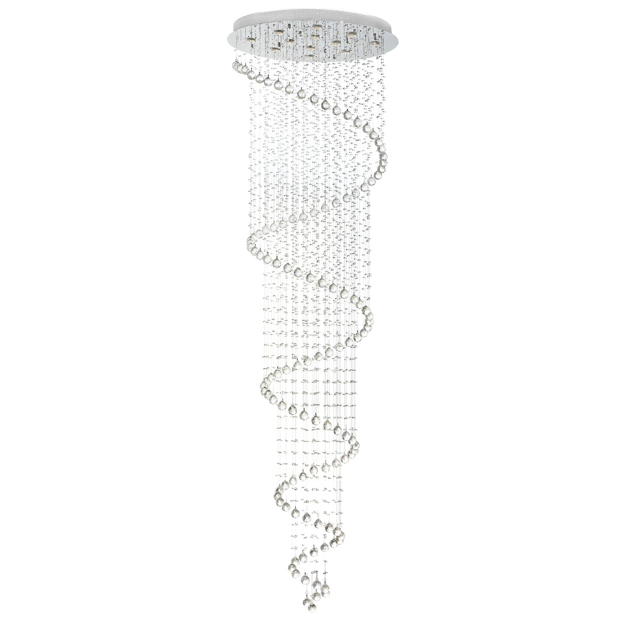 Spiral 12 Light Chandelier With Chrome Finish