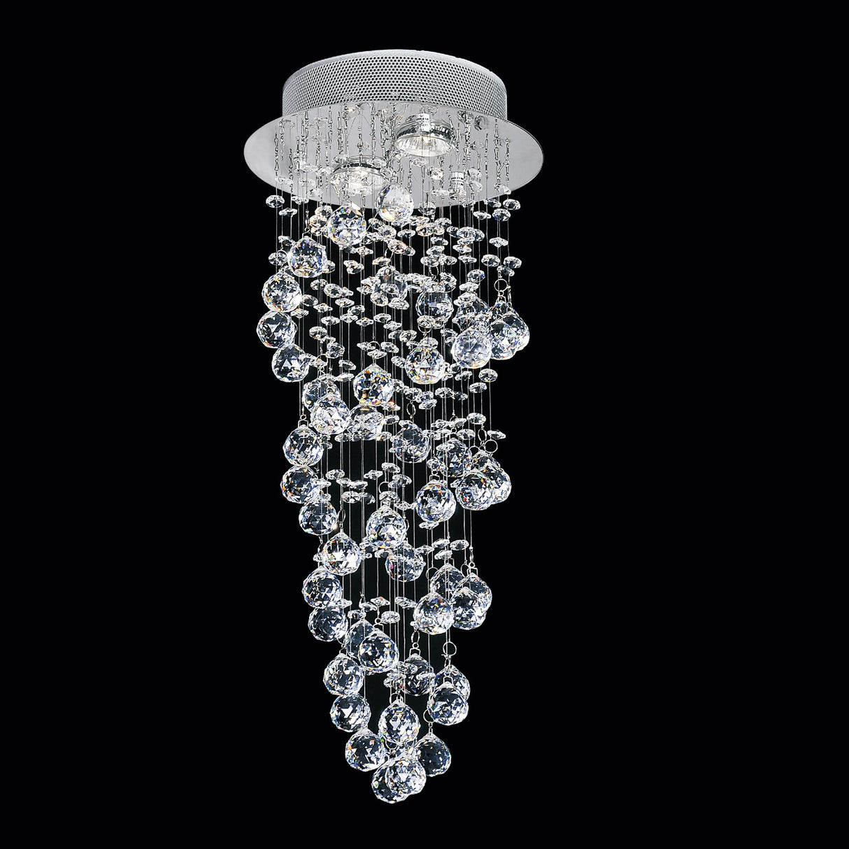 Double Spiral 2 Light Chandelier With Chrome Finish