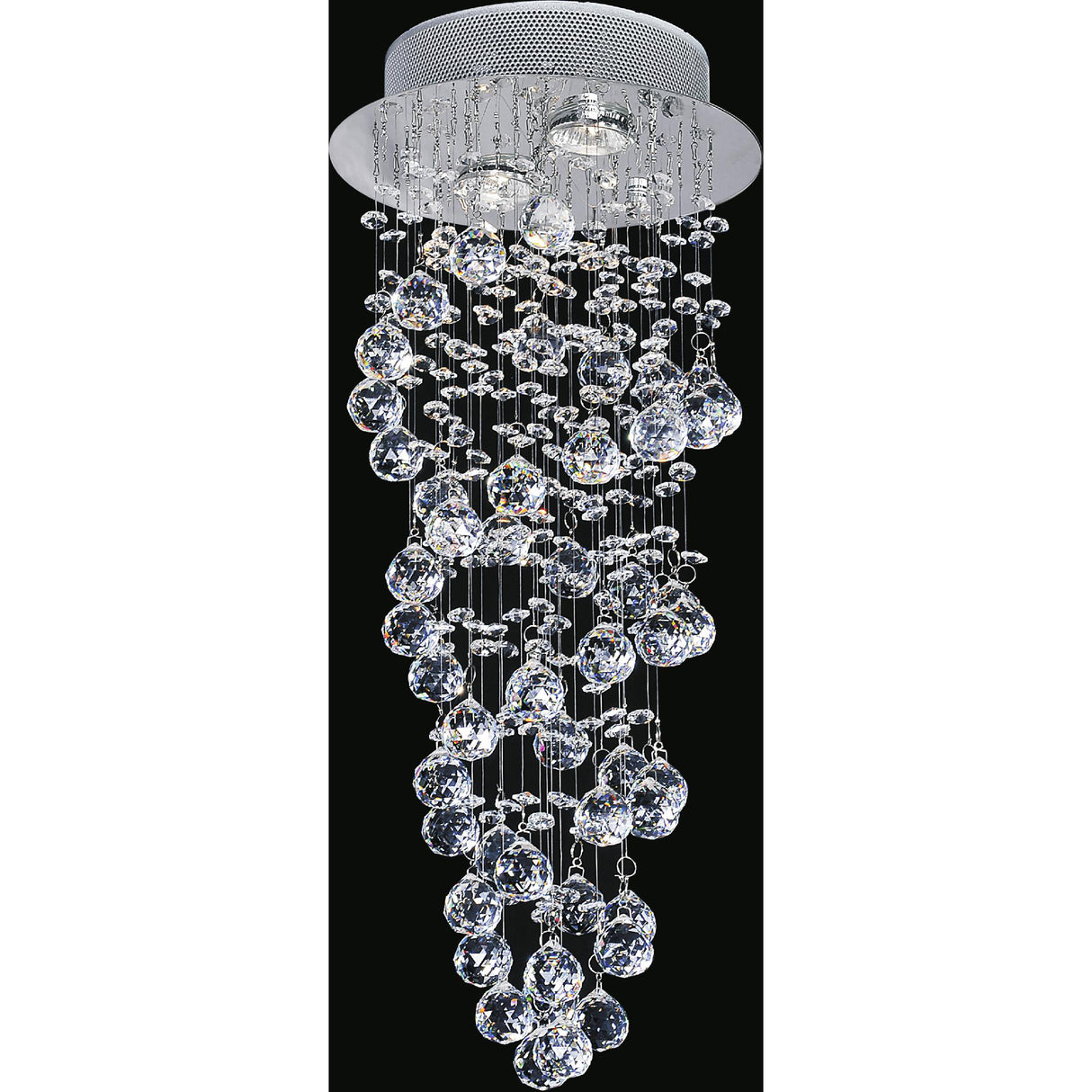 Double Spiral 2 Light Chandelier With Chrome Finish