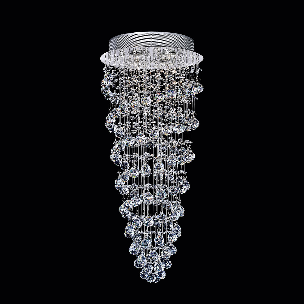 Double Spiral 4 Light Chandelier With Chrome Finish