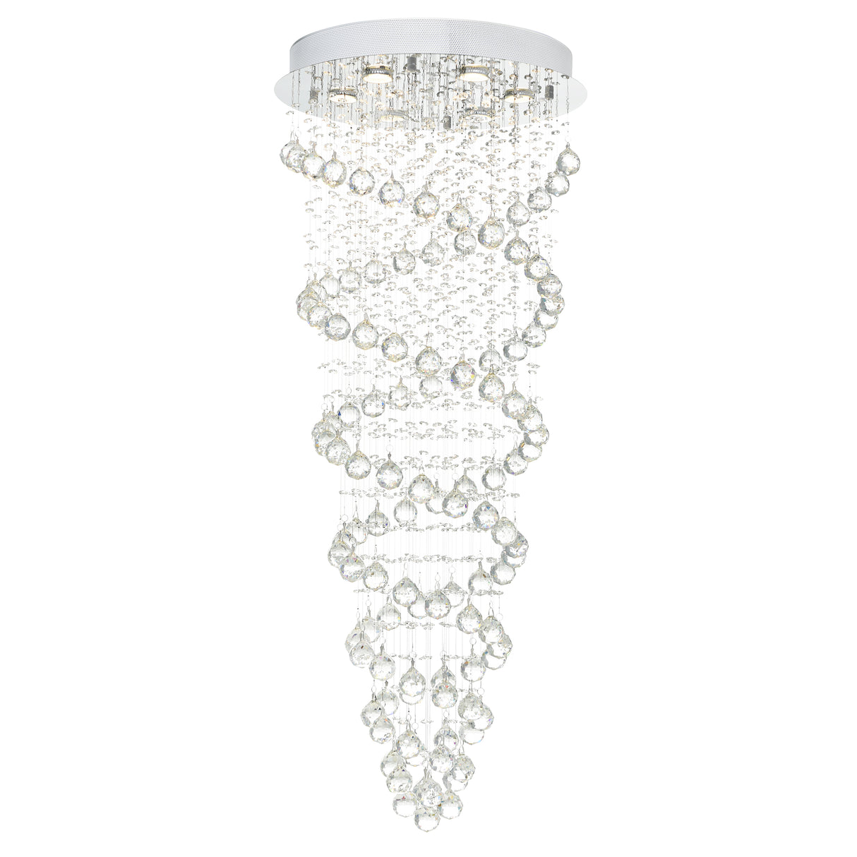 Double Spiral 6 Light 20in Chrome Chandelier